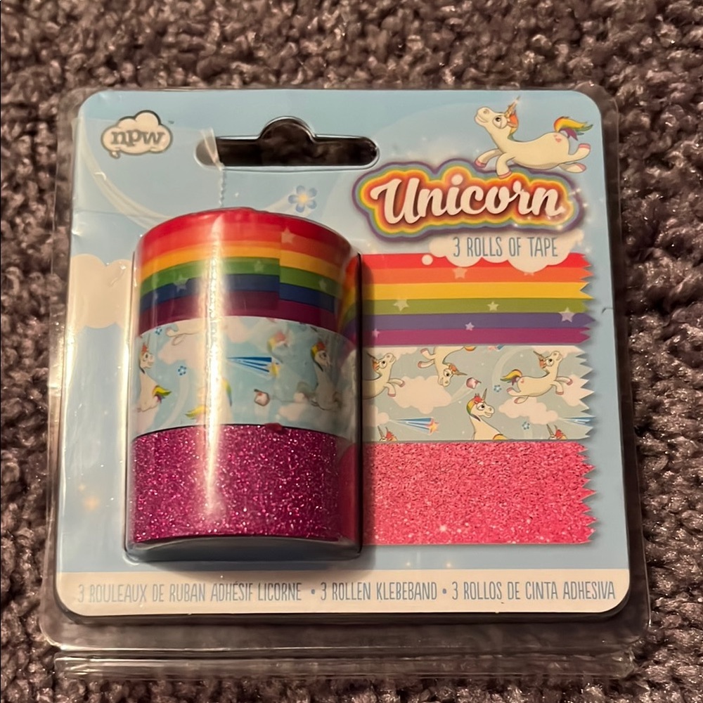 NPW Unicorn Rainbow And Pink Glitter Tape Set